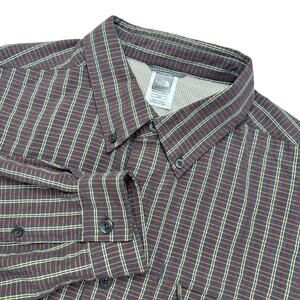 The North Face‎ Shirt Men's Large Gray Stripe Button Down Casual Outdoor